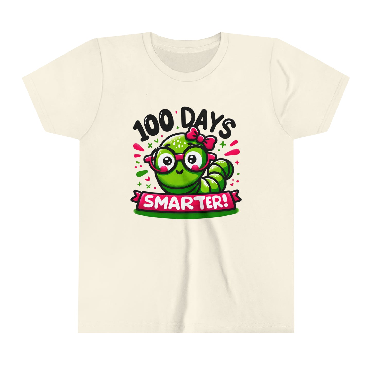 100 Days Smarter 100 Days of School Girl's Youth Short Sleeve Tee