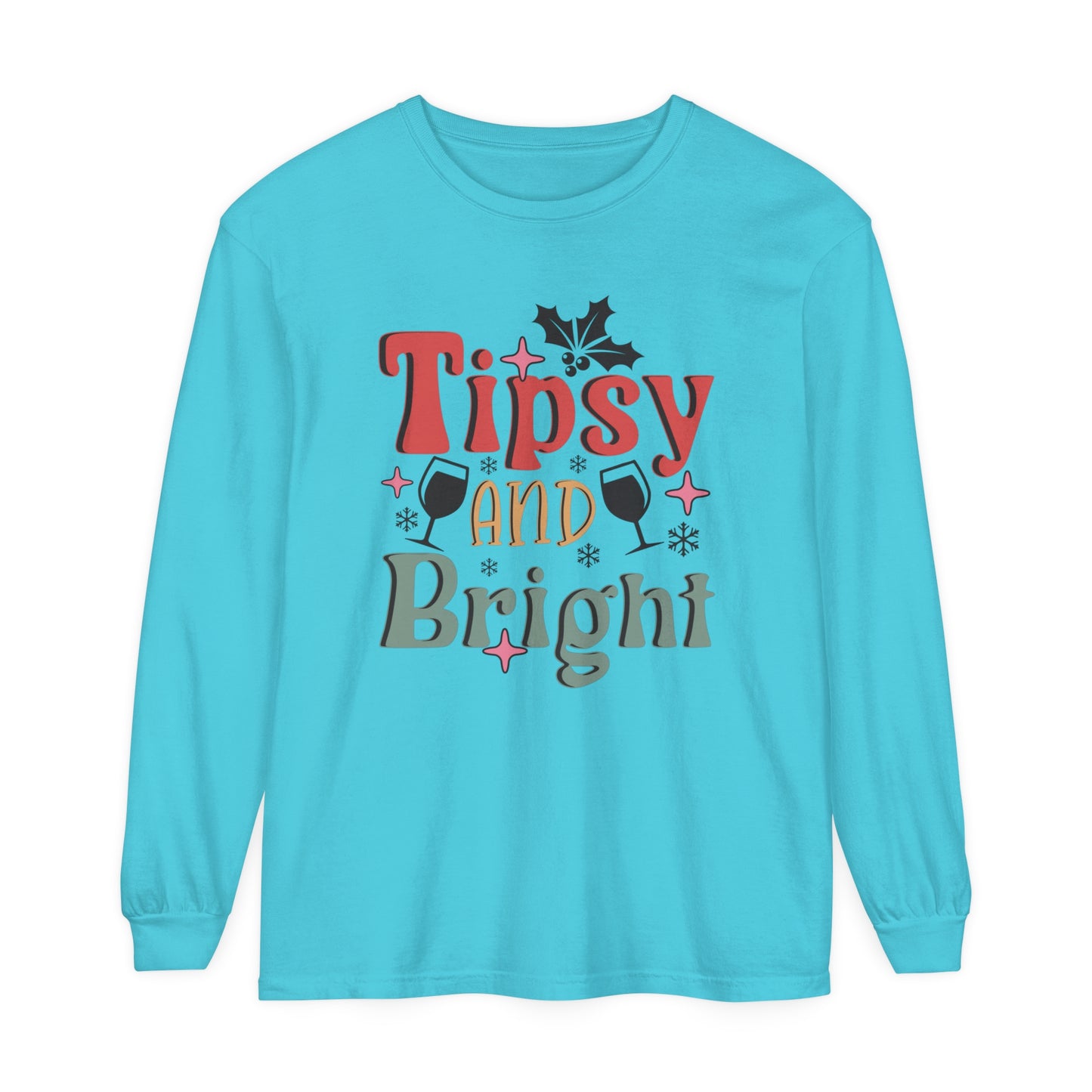 Tipsy and Bright Women's Christmas Loose Long Sleeve T-Shirt