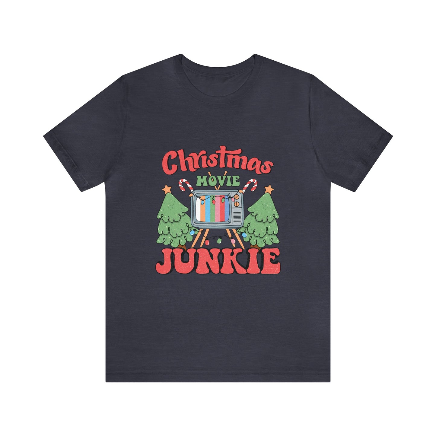 Christmas Movie Junkie Women's Short Sleeve Christmas T Shirt