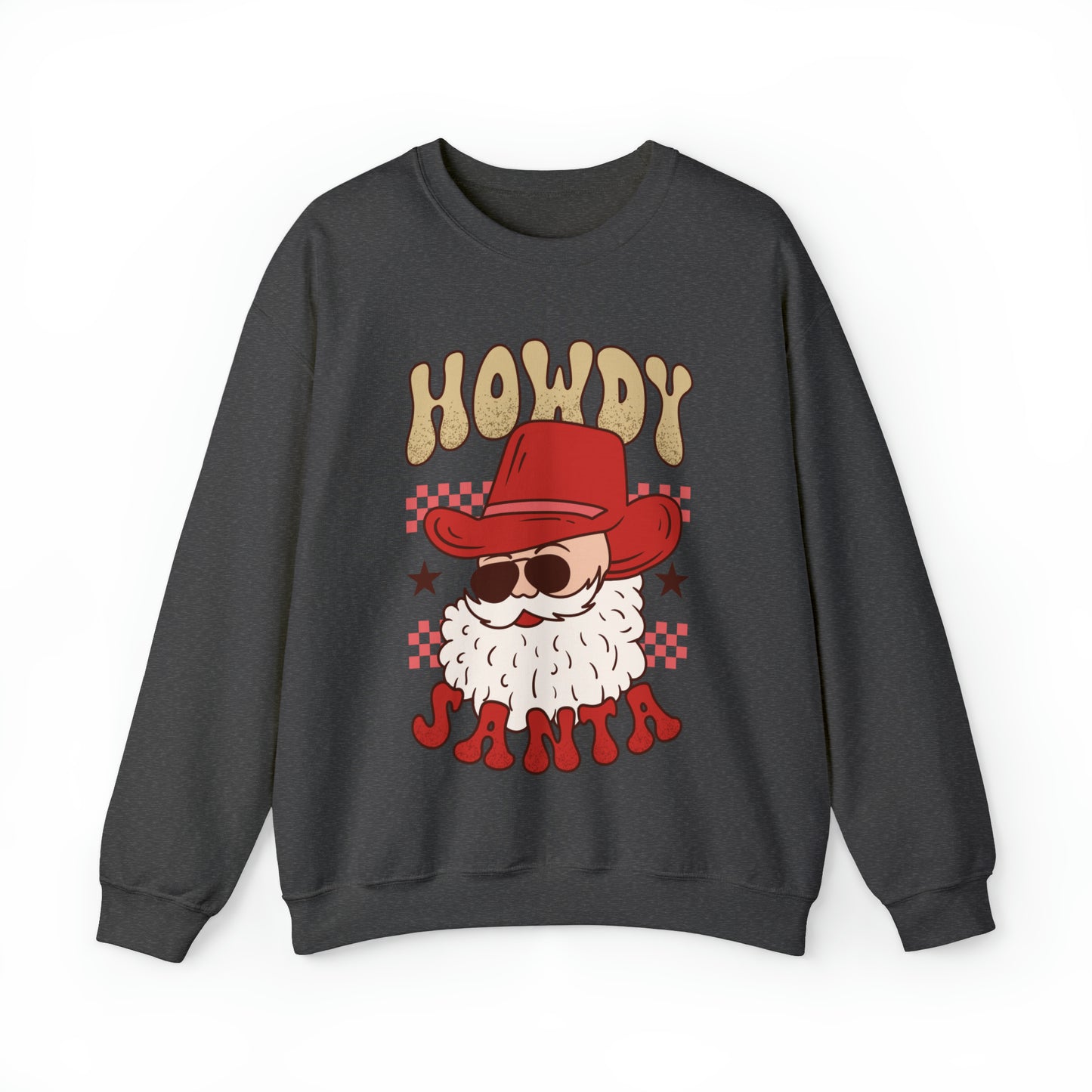 Howdy Santa Western Retro Women's Christmas Crewneck Sweatshirt
