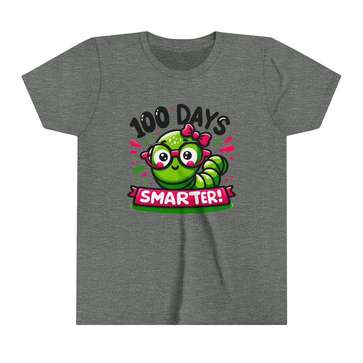 100 Days Smarter 100 Days of School Girl's Youth Short Sleeve Tee