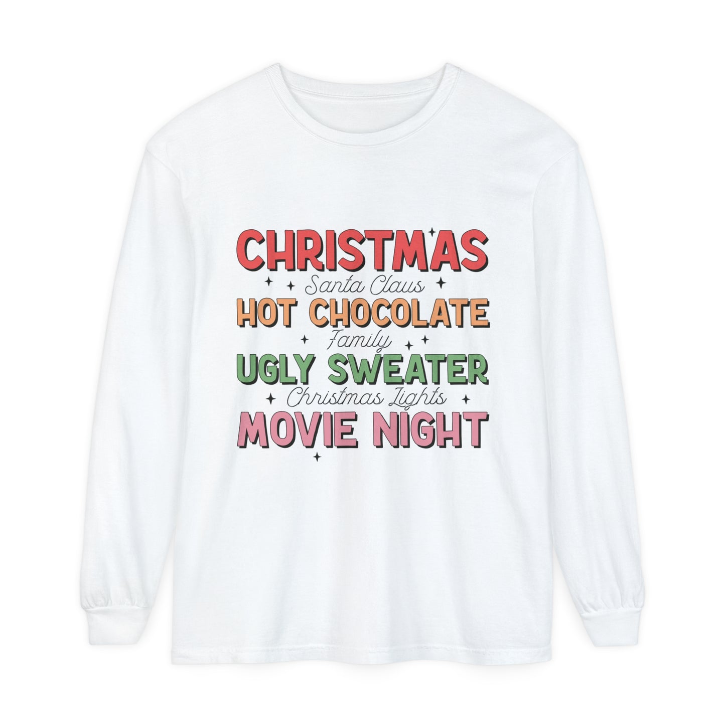 Women's Christmas Holiday Loose Long Sleeve T-Shirt