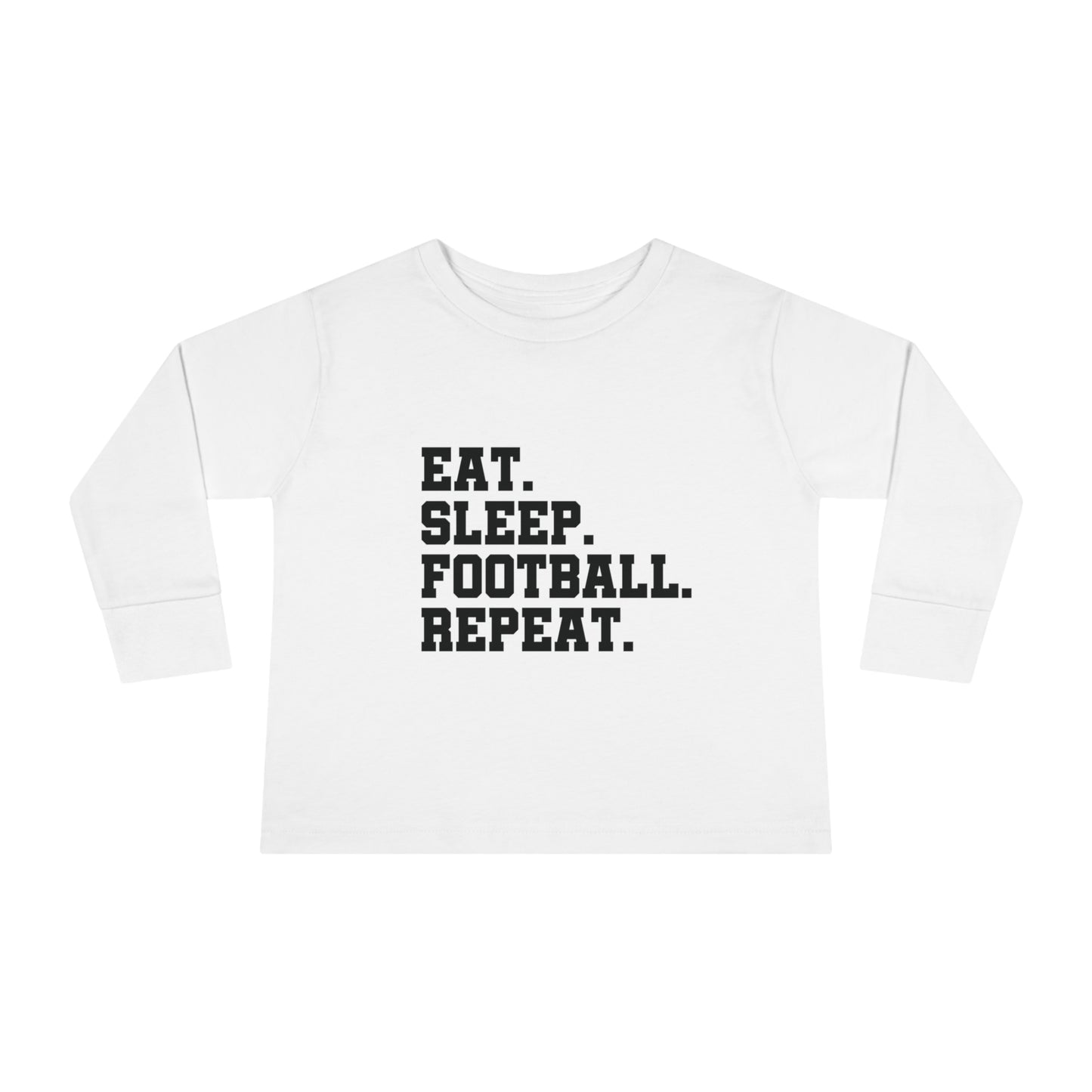 Eat Sleep Football Repeat Fall Toddler Long Sleeve Tee