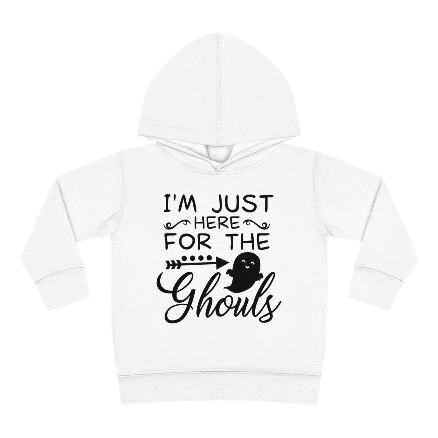 I'm just here for the ghouls Boy Halloween Toddler Pullover Fleece Hoodie