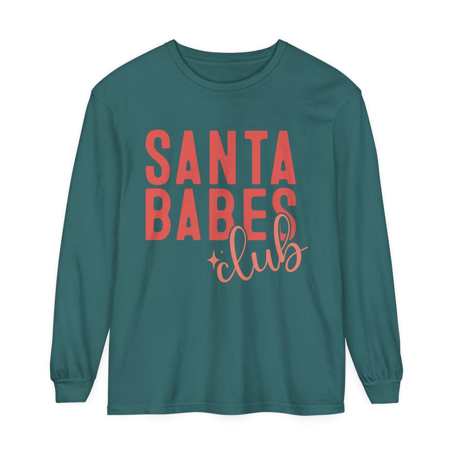 Santa Babes Club Women's Christmas Loose Long Sleeve T-Shirt