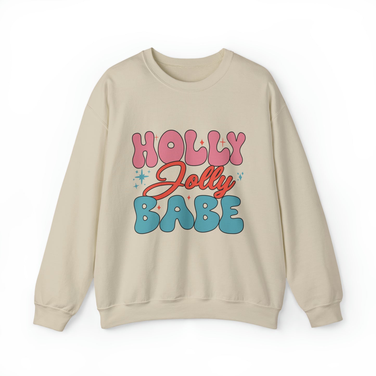 Holly Jolly Babe Women's Funny Christmas Holiday Crewneck Sweatshirt