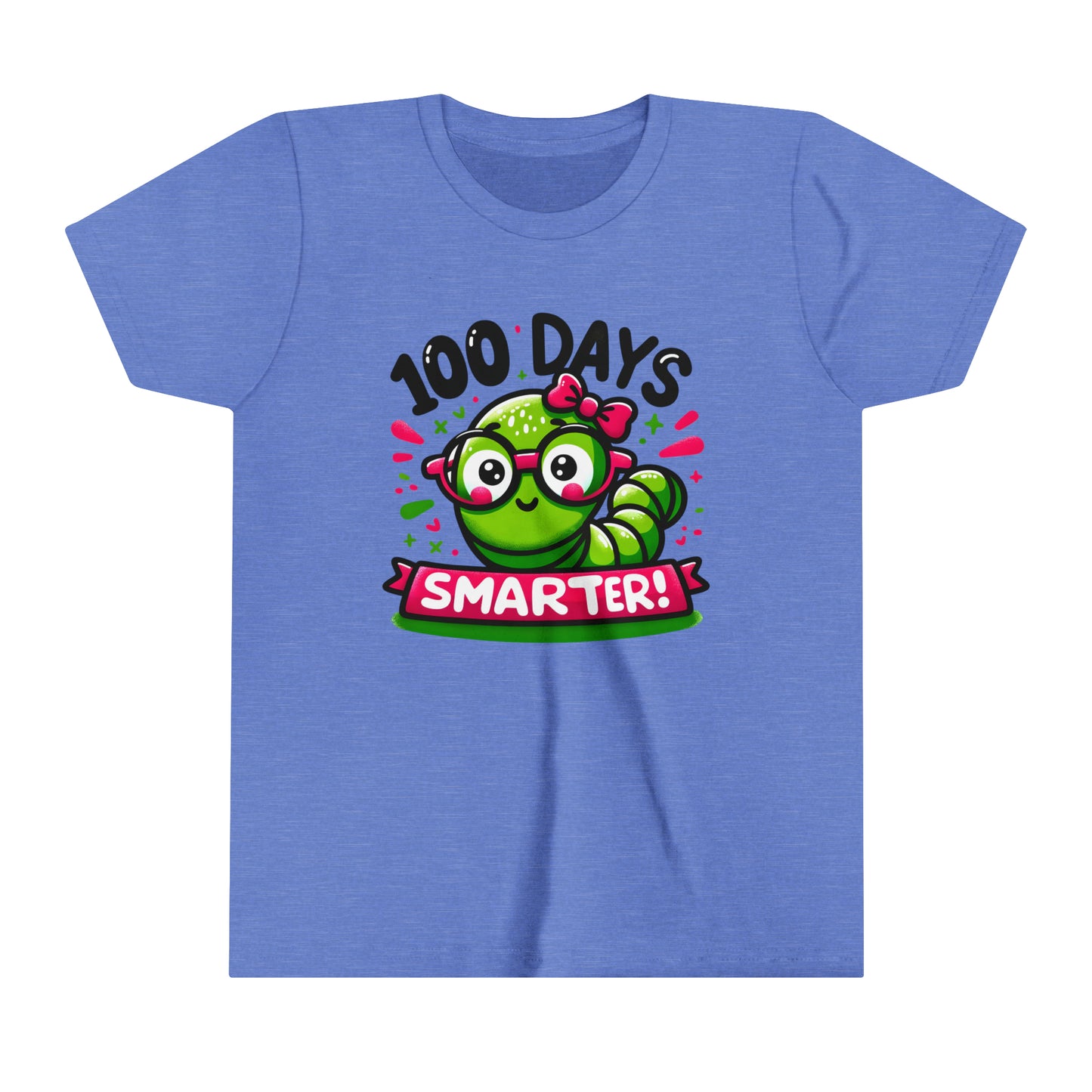 100 Days Smarter 100 Days of School Girl's Youth Short Sleeve Tee