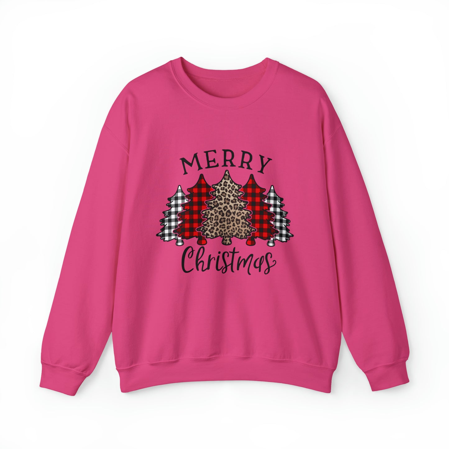 Merry Christmas With Trees Women's Christmas Crewneck Sweatshirt