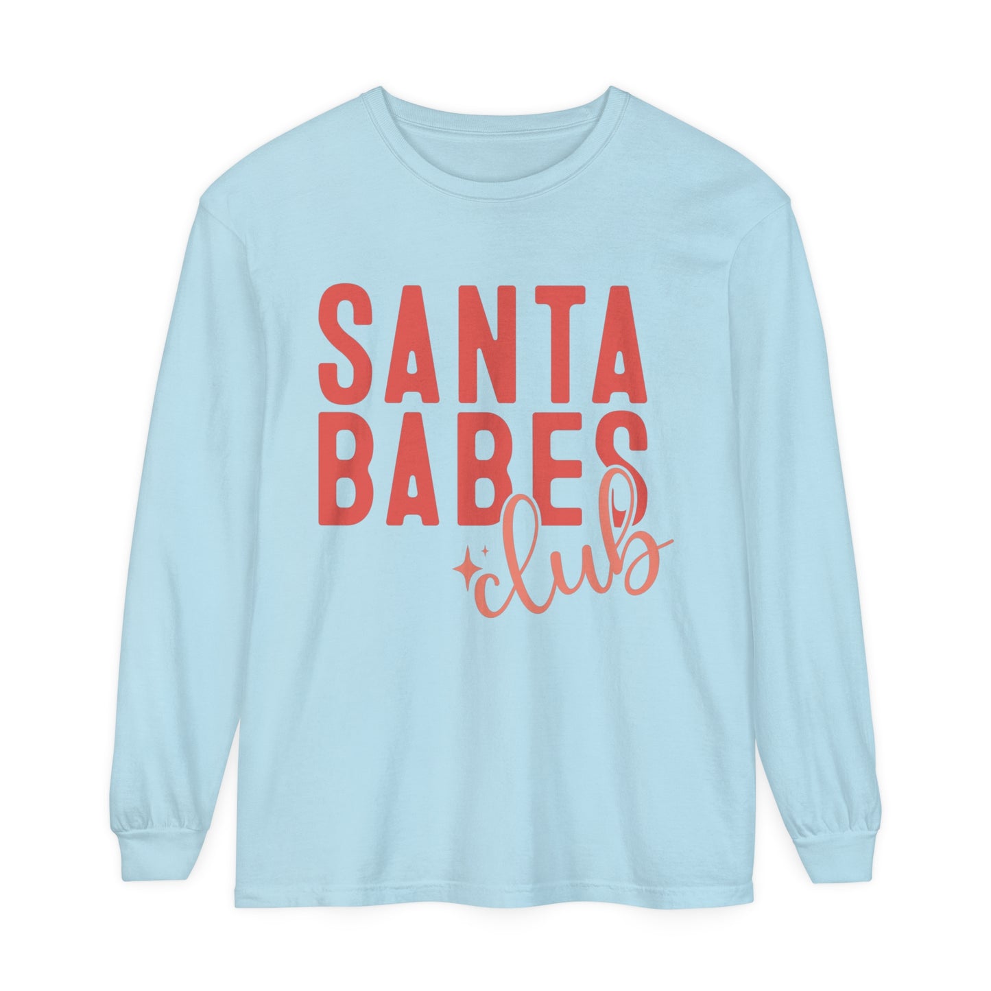 Santa Babes Club Women's Christmas Loose Long Sleeve T-Shirt
