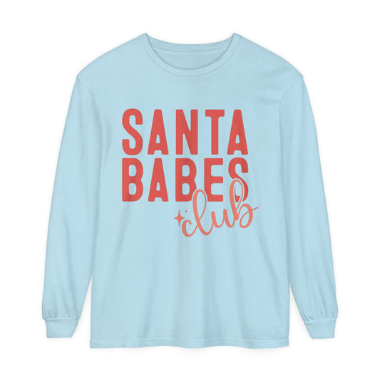 Santa Babes Club Women's Christmas Loose Long Sleeve T-Shirt