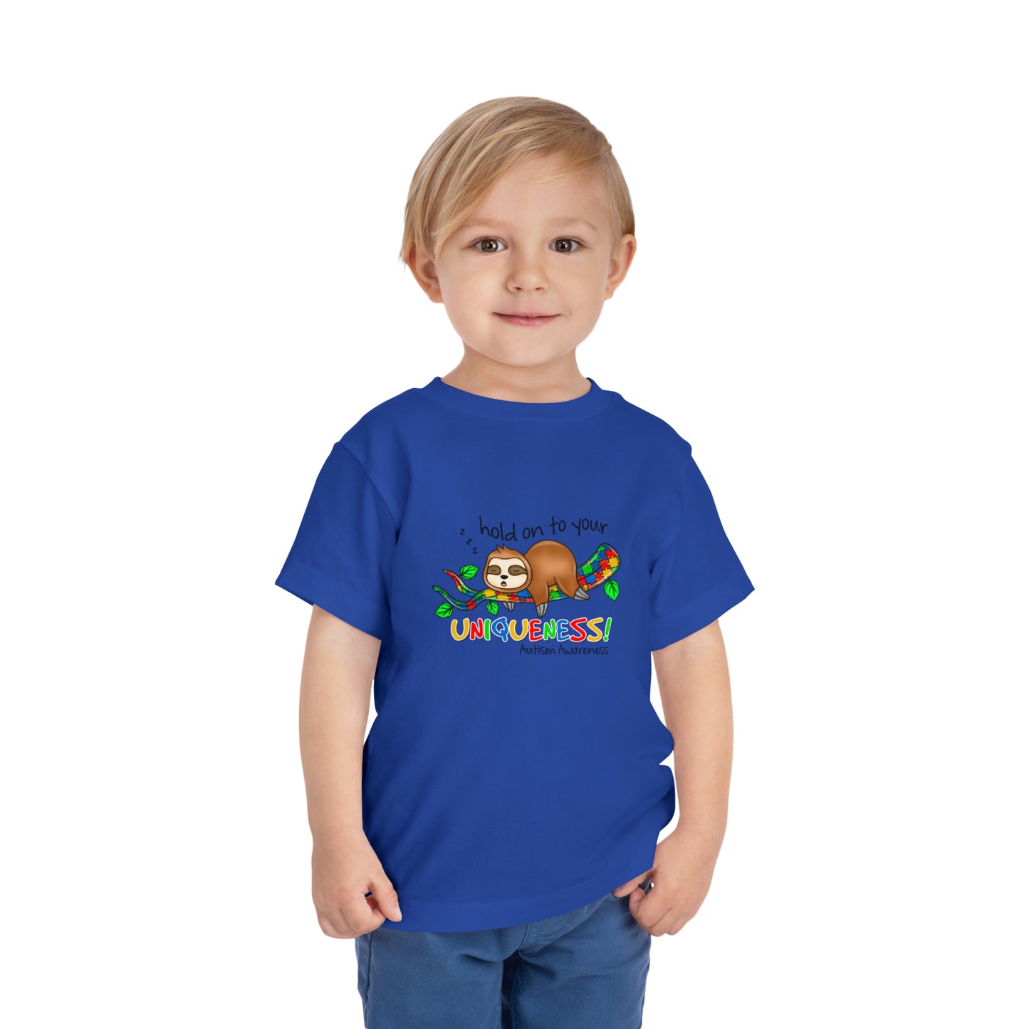 Hold on to your uniqueness Autism Awareness Advocate Toddler Short Sleeve Tee