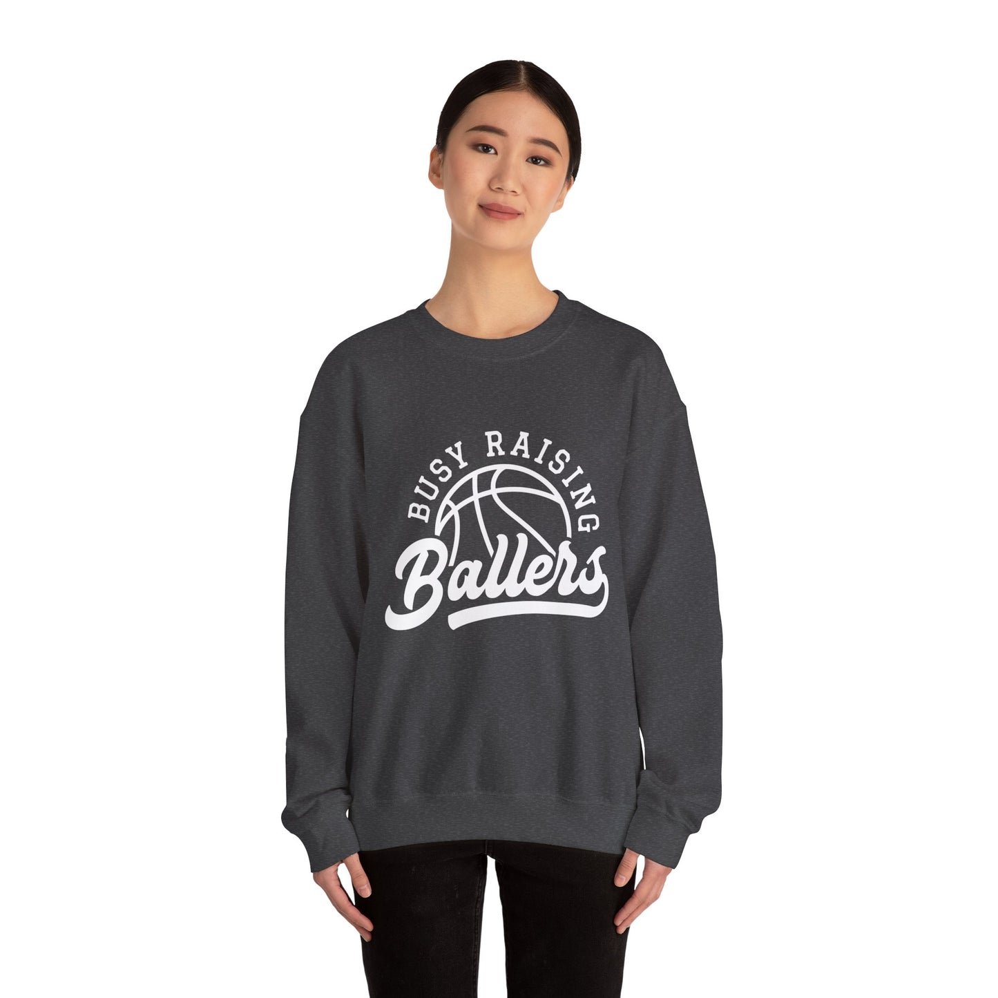 Busy Raising Ballers Women's Basketball Sweatshirt Basketball Mom