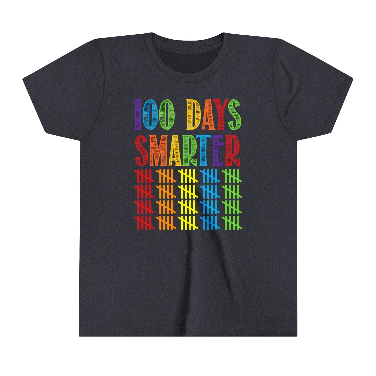 100 Days Smarter 100 Days of School Youth Boy's and Girl's Unisex Short Sleeve Tee