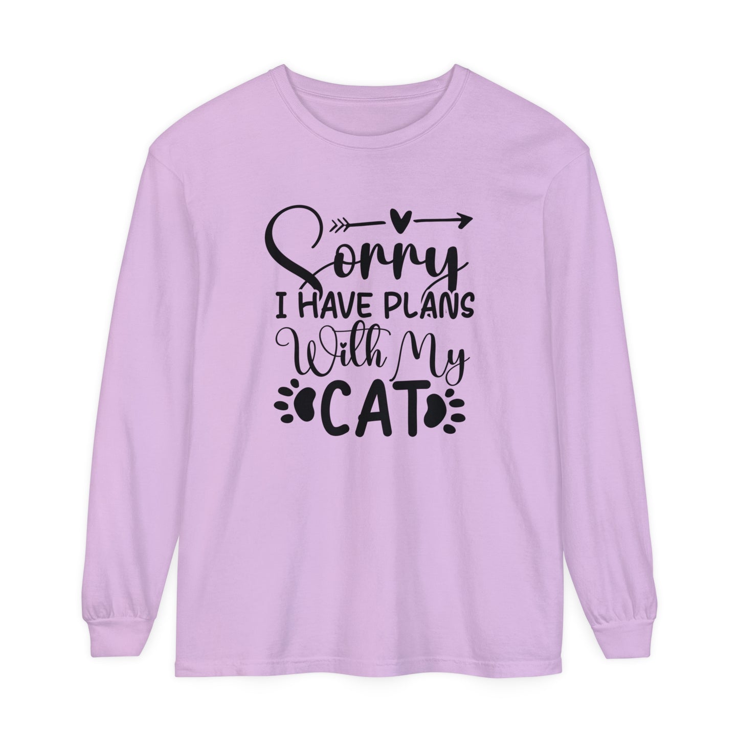 Sorry I have plans with my cat -  Cat Mom Women's Loose Long Sleeve T-Shirt