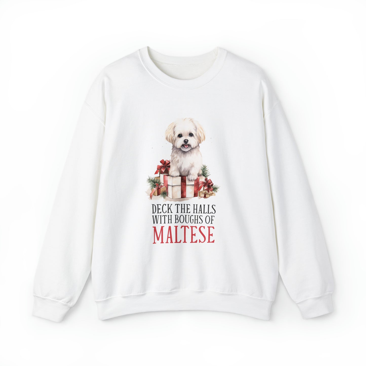 Maltese Dog Funny Crewneck Sweatshirt Women's