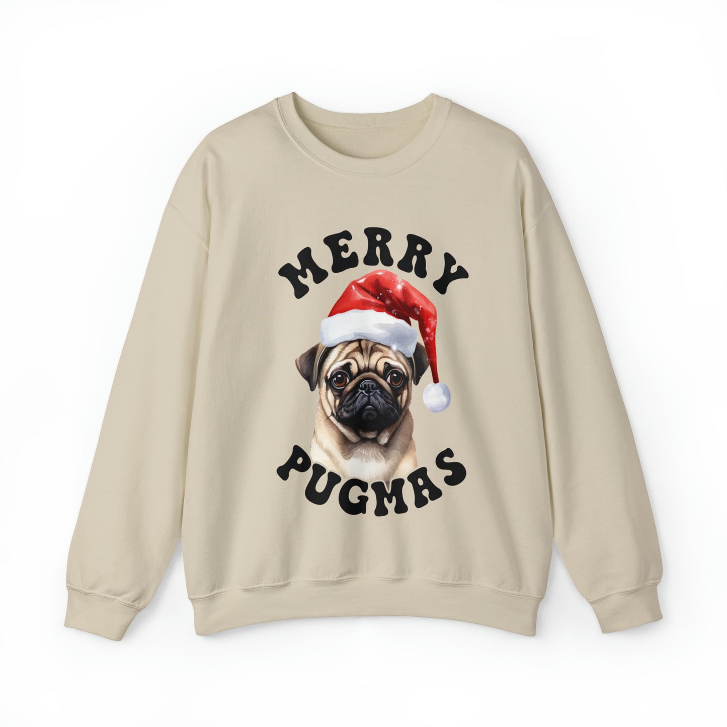 Merry Pugmas Adult Unisex Christmas Crewneck Sweatshirt