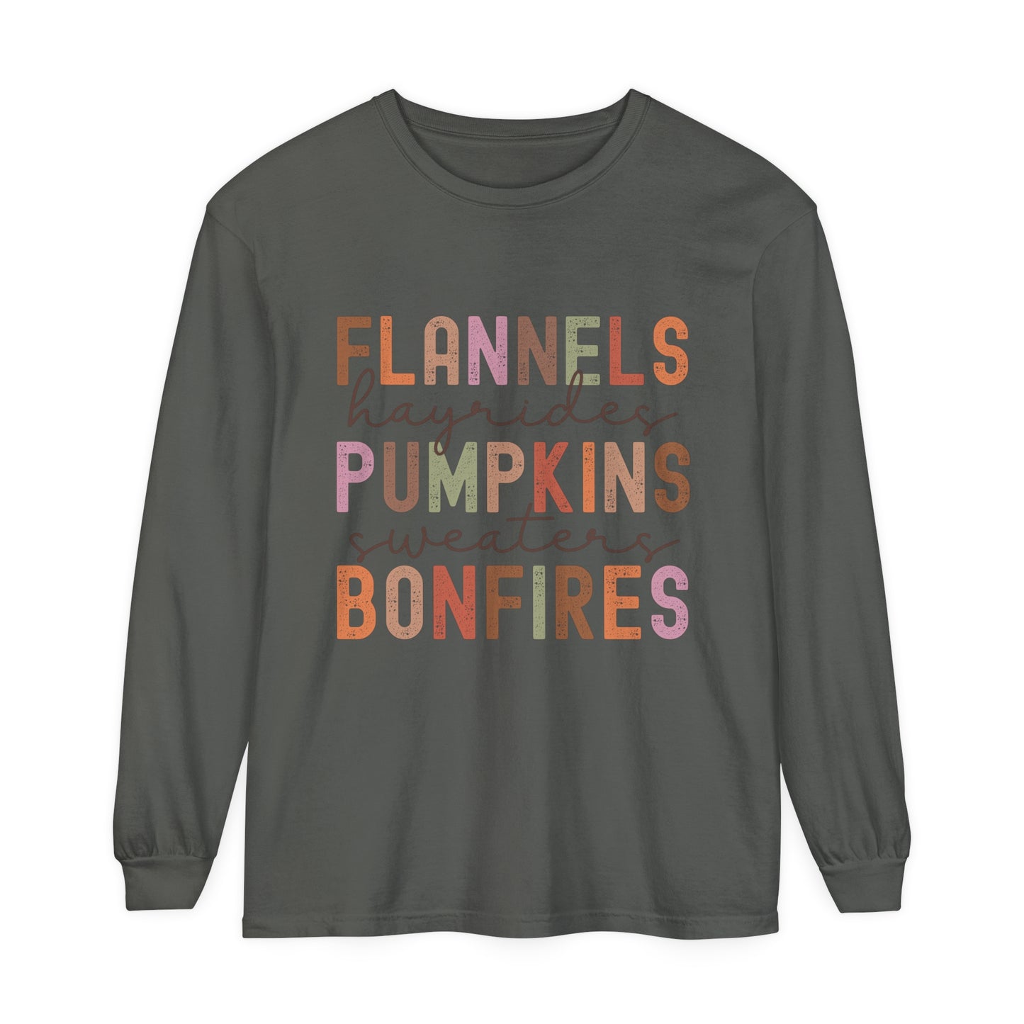 Flannels & Pumpkins Loose Long Sleeve T-Shirt