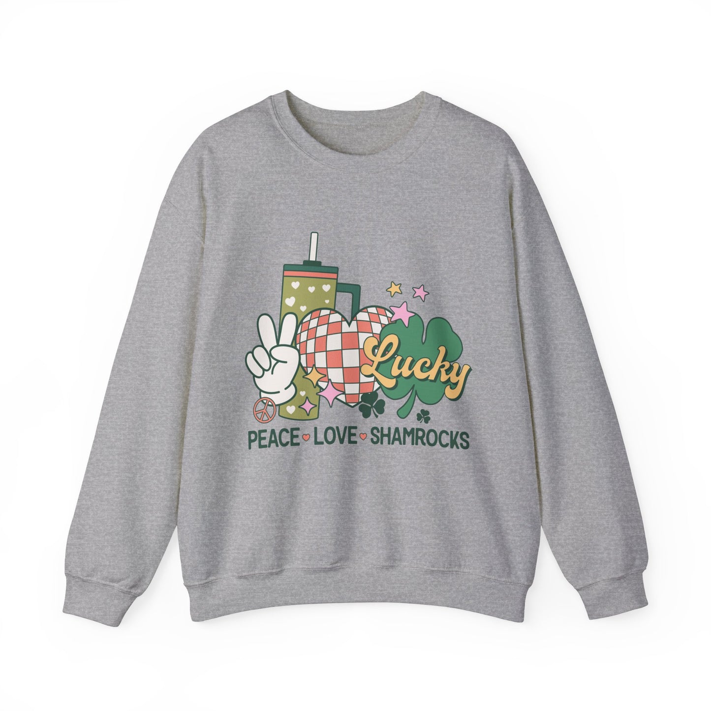 Peace Love Shamrocks St. Patrick's Day Women's Unisex Sweatshirt