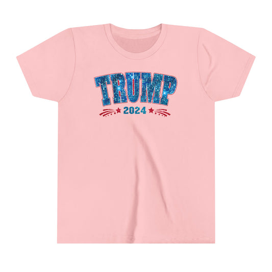 Trump Faux Sequin Printed Election President Youth Girl's Shirt