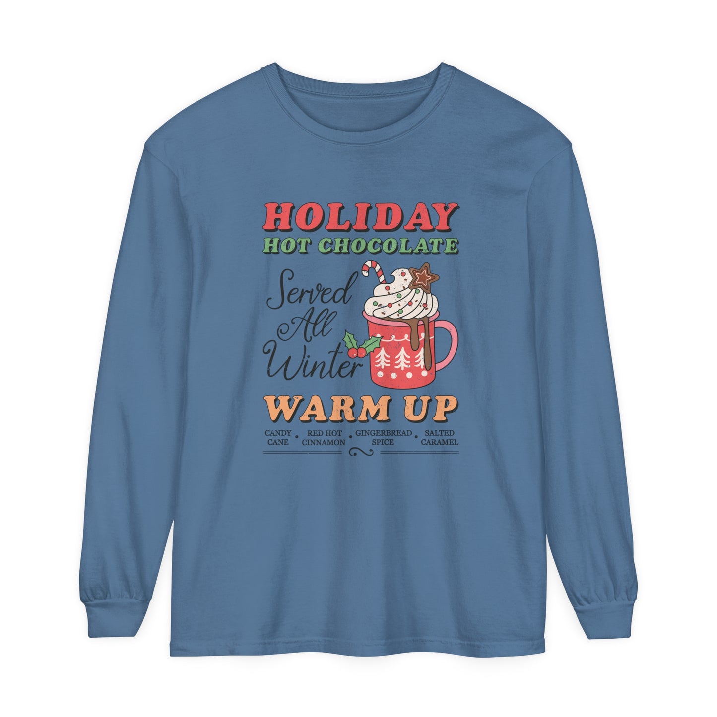 Holiday Hot Chocolate  Christmas Women's Loose Long Sleeve T-Shirt