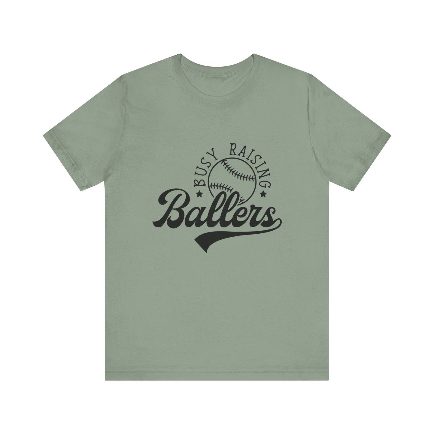 Busy Raising Ballers Baseball Adult Unisex Tshirt  Short Sleeve Tee