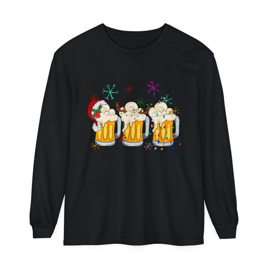 Funny Christmas Beers Adult Unisex Loose Long Sleeve T-Shirt