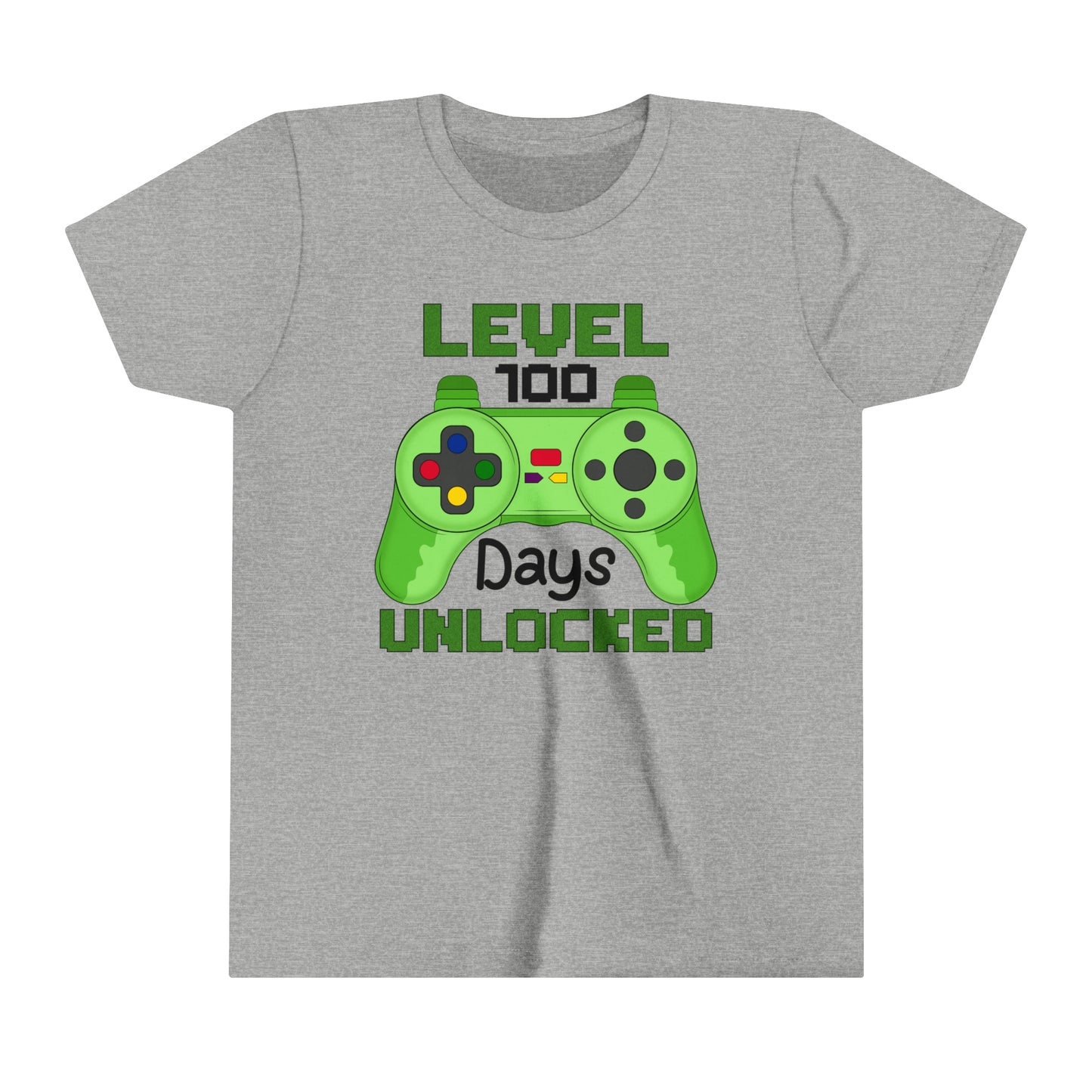 Level 100 Days of School Unlocked School Youth Boy's Short Sleeve Tee