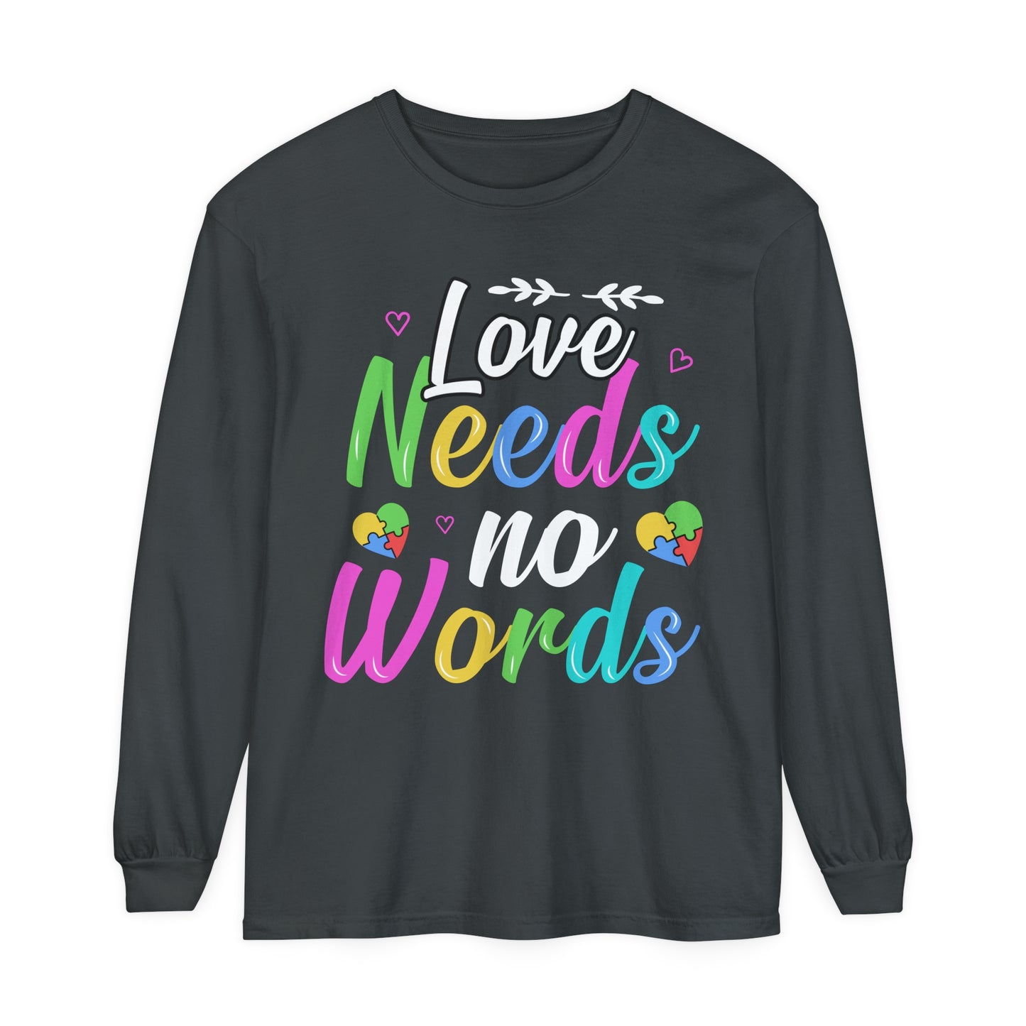 Love Needs No Words Autism Awareness Women's Long Sleeve T-Shirt