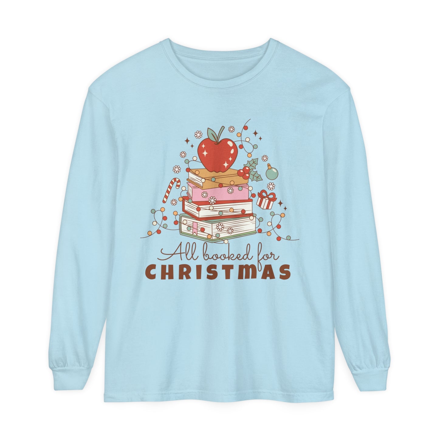 All Booked for Christmas Tree Loose Long Sleeve T-Shirt