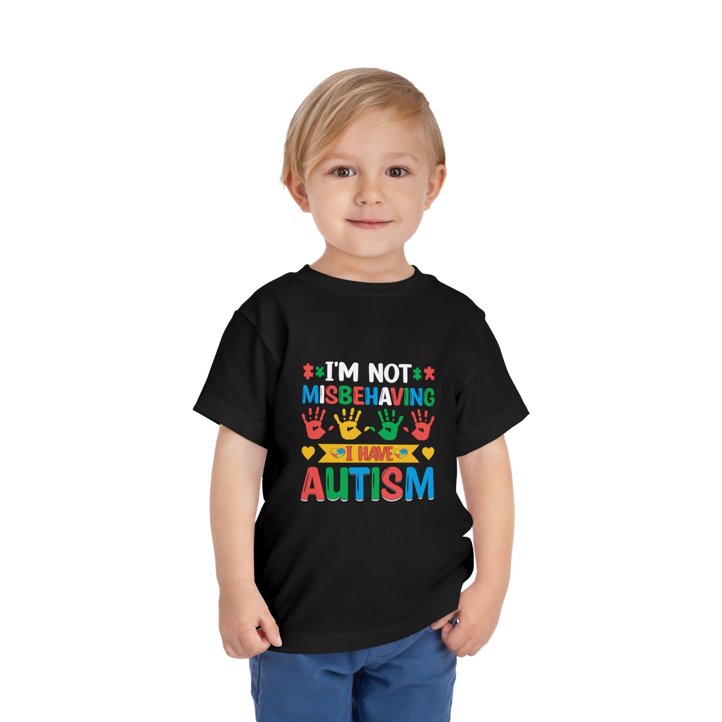 Not Misbehaving- Autism - Autism Awareness Advocate Toddler Short Sleeve Tee
