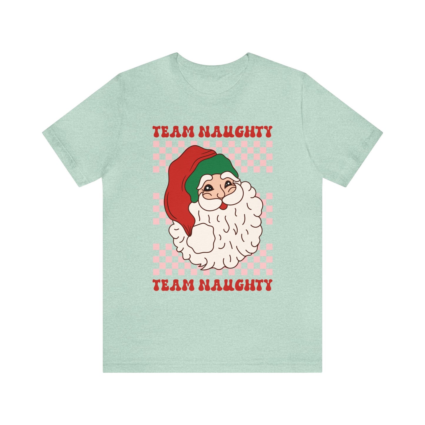 Santa Team Naughty Women's Funny Christmas Short Sleeve Shirt