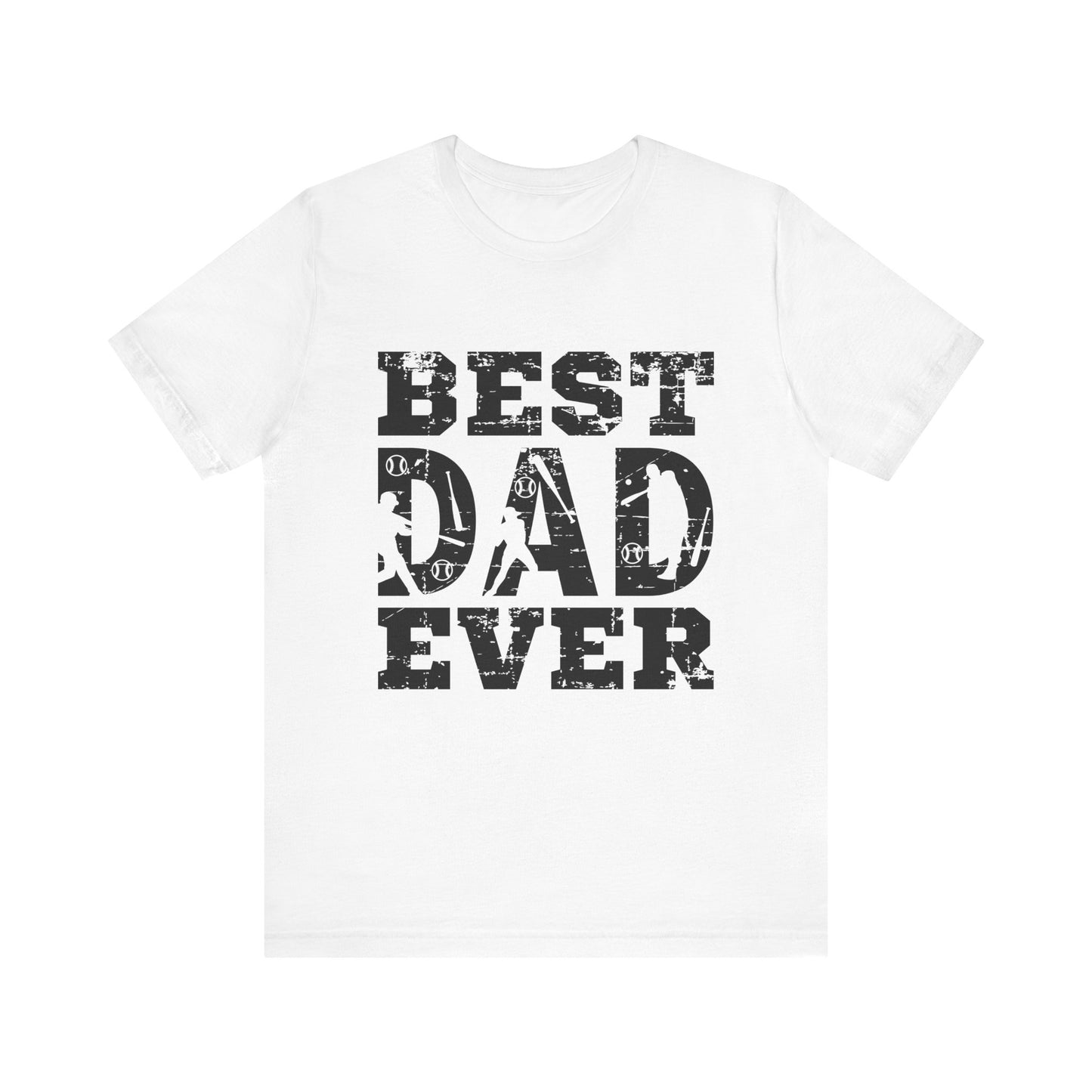 Best Dad Ever Baseball Dad Short Sleeve Tee