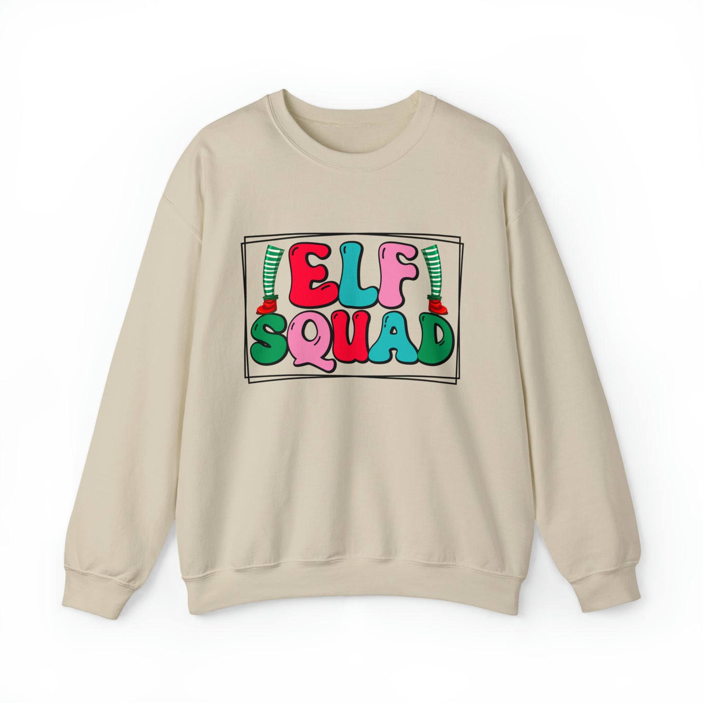 Elf Squad Family Group Christmas Holiday Adult Crewneck Sweatshirt