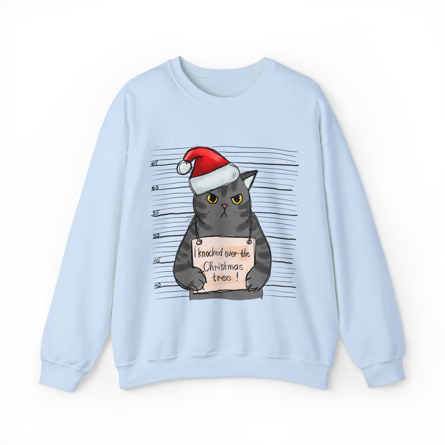 Funny Christmas Cat Sweatshirt Men and Women's