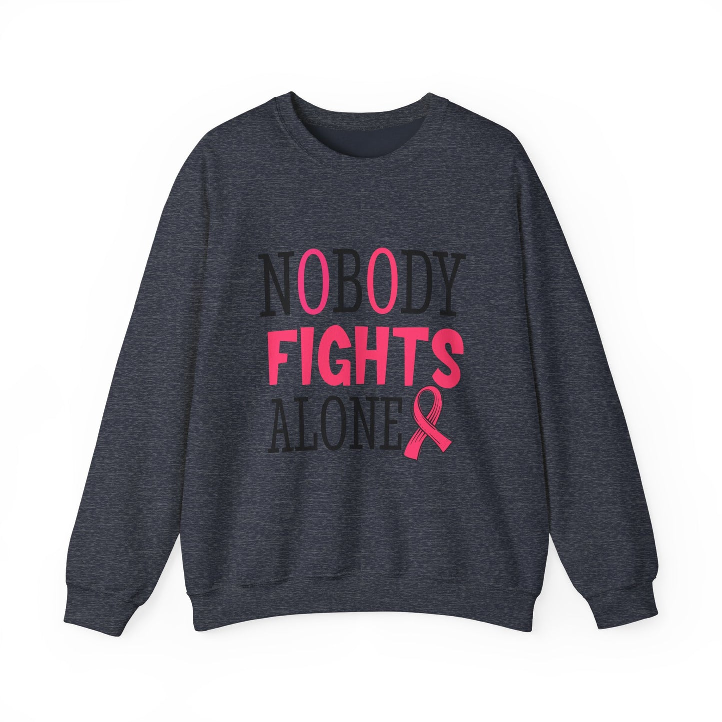 Nobody Fights Alone Breast Cancer Awareness Women's Crewneck Sweatshirt