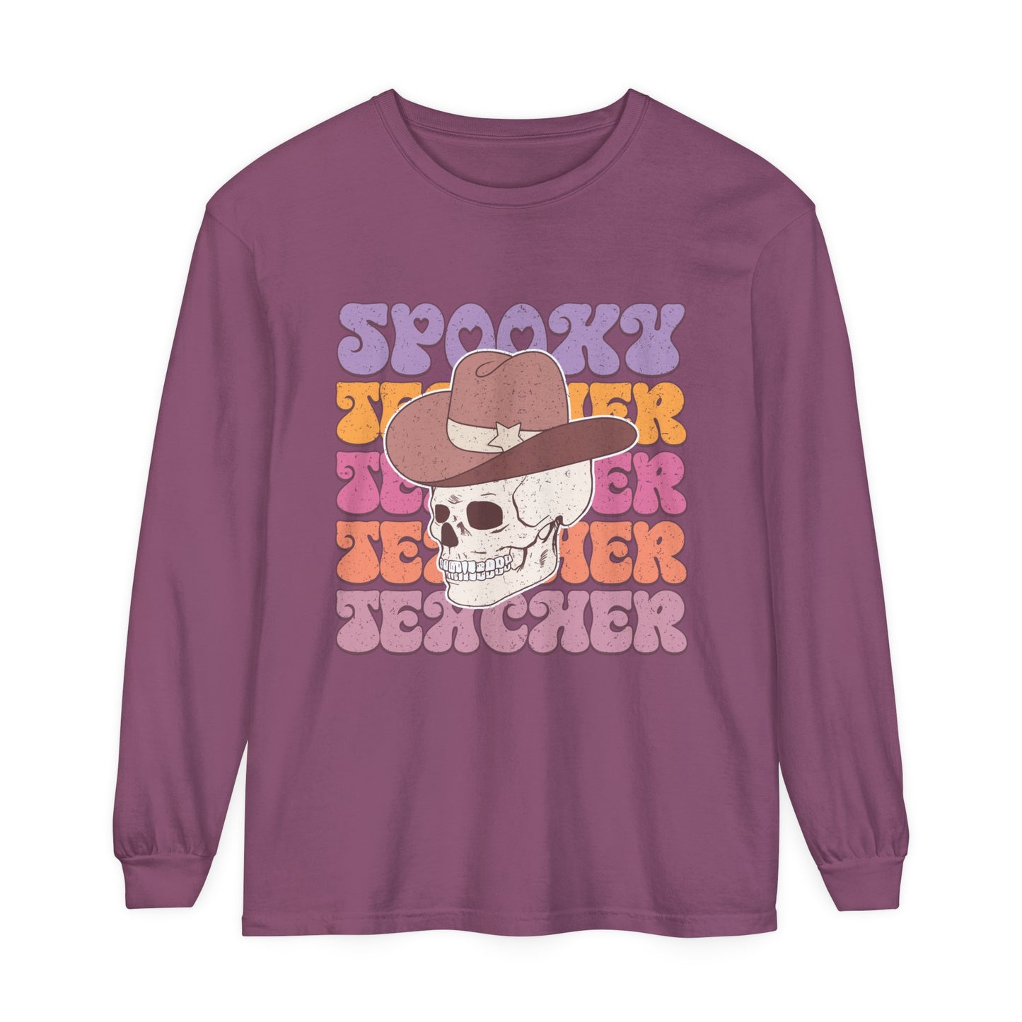 Spooky Teacher Loose Long Sleeve T-Shirt