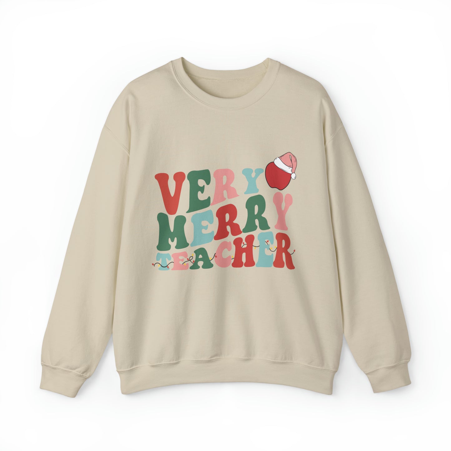 Very Merry Teacher Retro Women's Christmas Sweatshirt