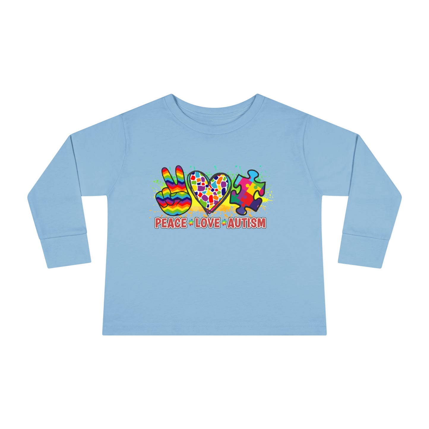 Peace Love Autism Toddler Long Sleeve Tee
