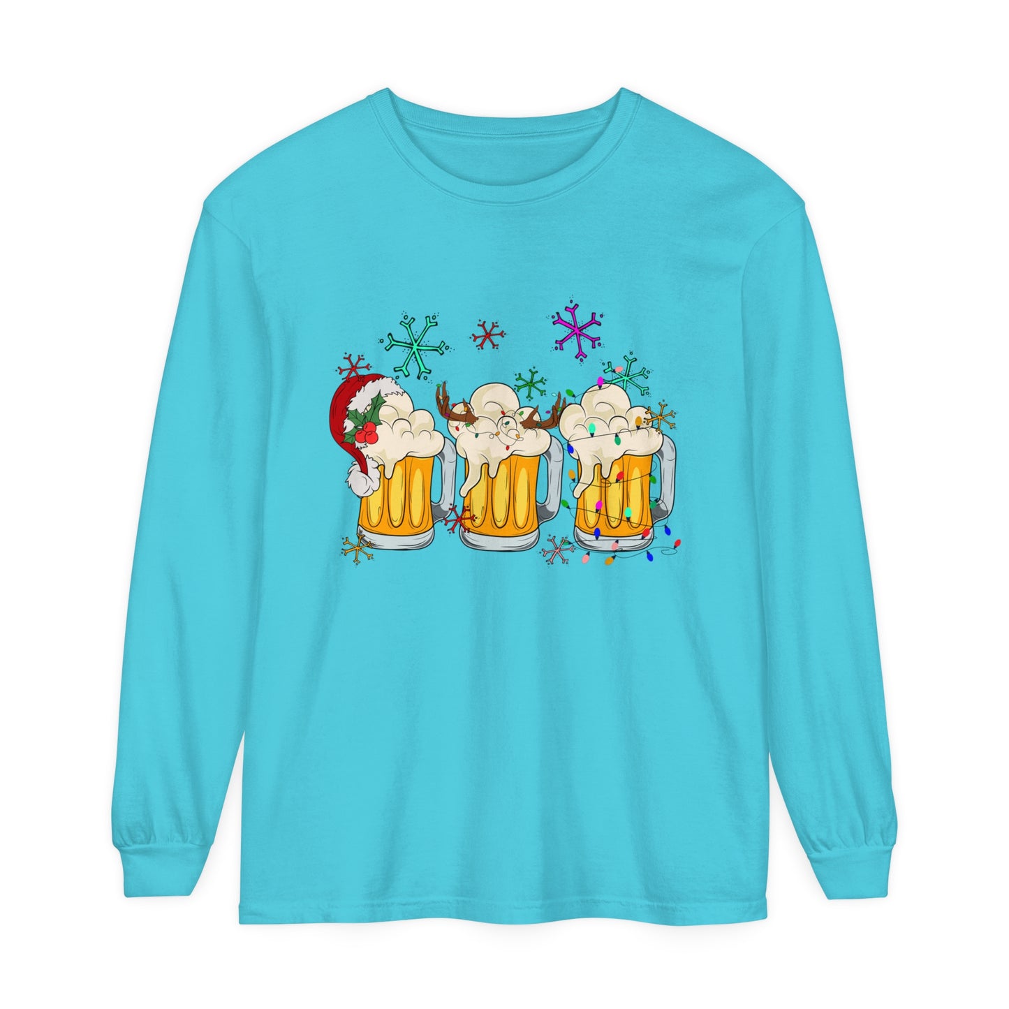 Funny Christmas Beers Adult Unisex Loose Long Sleeve T-Shirt