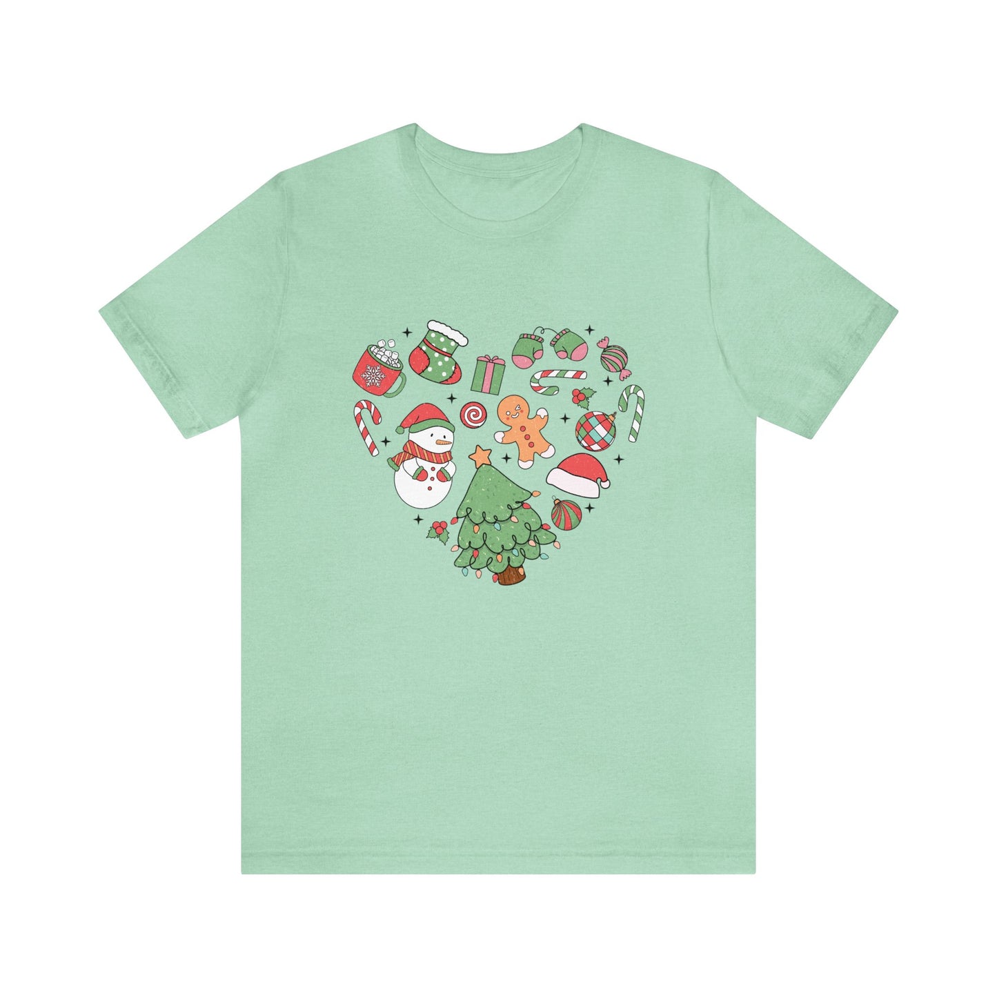 Christmas Heart Women's Short Sleeve Christmas T Shirt