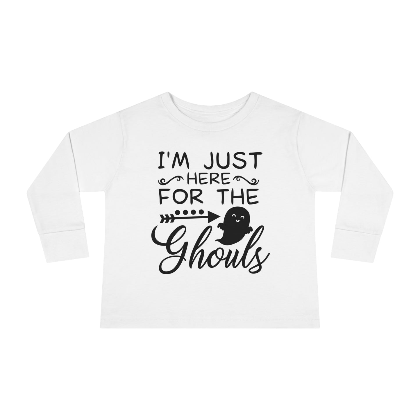 I'm just here for the Ghouls Halloween Toddler Long Sleeve Tee