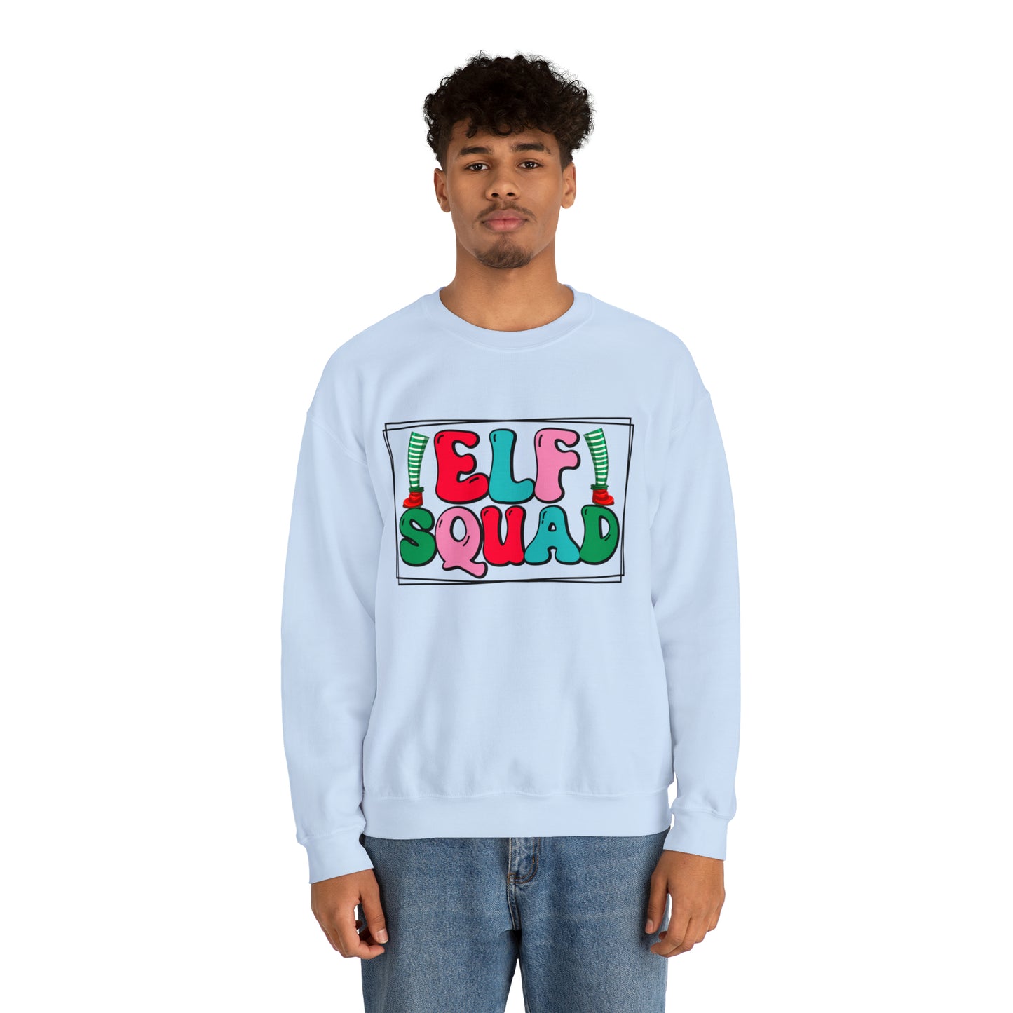 Elf Squad Family Group Christmas Holiday Adult Crewneck Sweatshirt