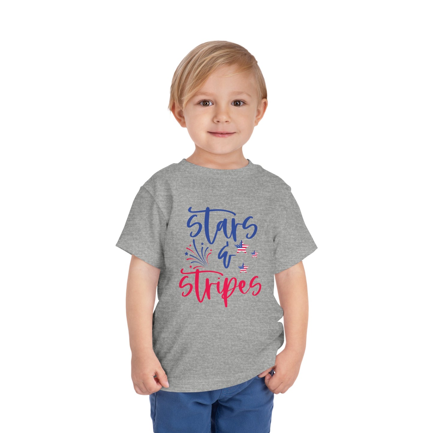 Stars & Stripes 4th of July Toddler Short Sleeve Tee