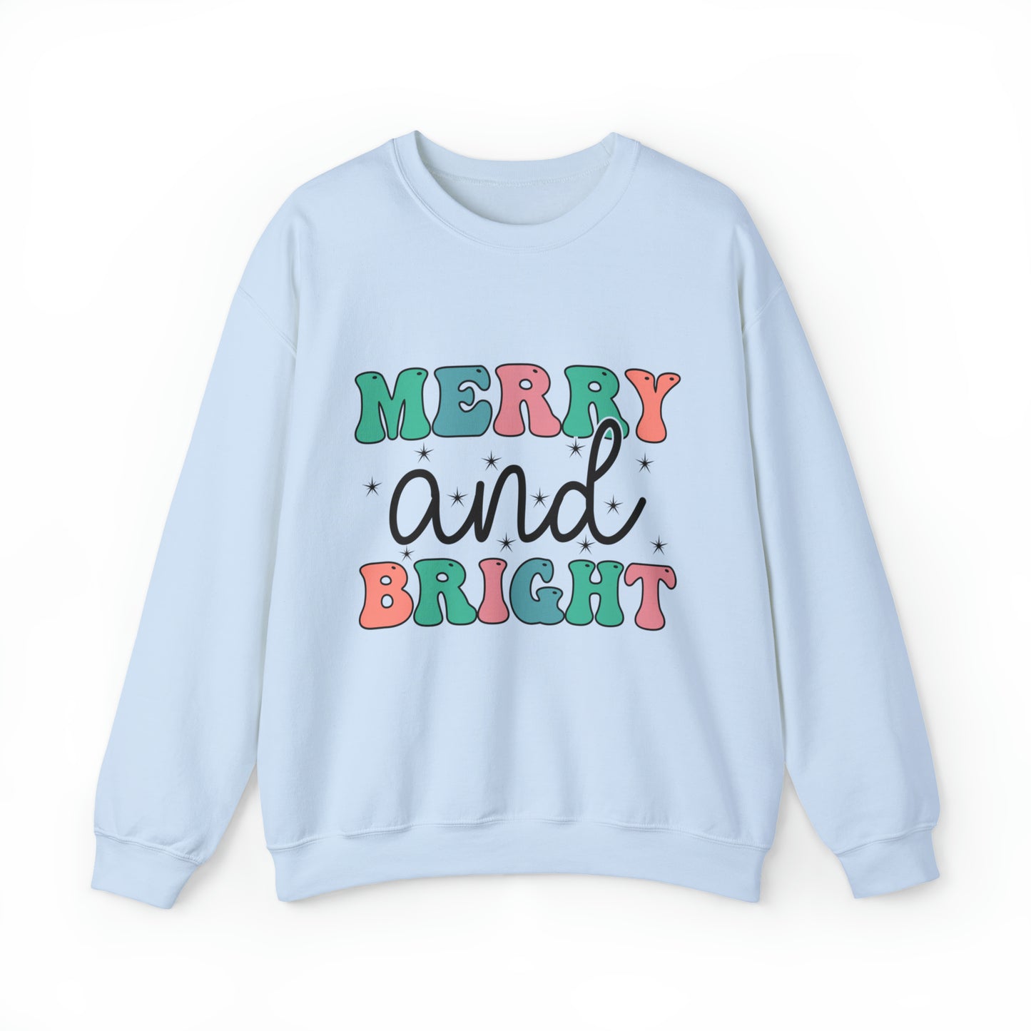 Merry and Bright Women's Santa Christmas Crewneck Sweatshirt