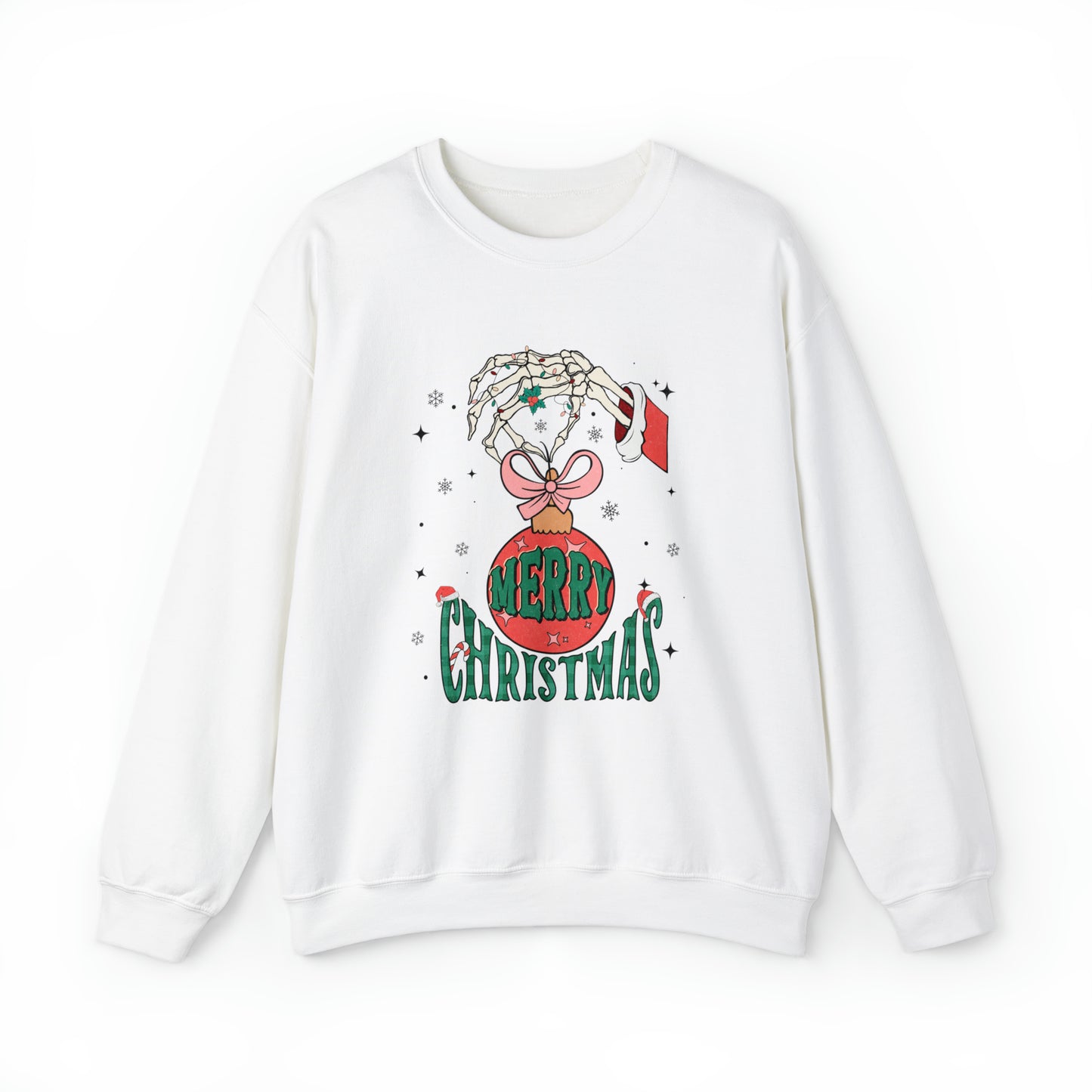 Skeleton Hand and Ornament Women's Christmas Sweatshirt
