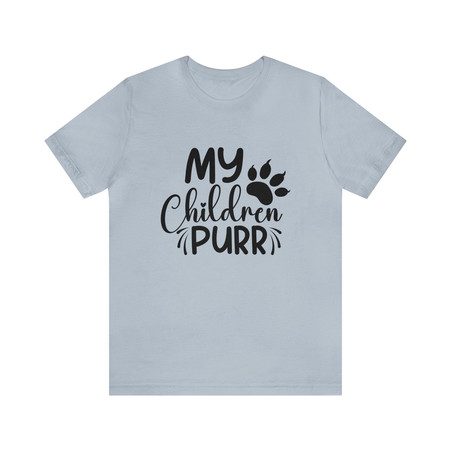 My children purr Cat mom  Short Sleeve Women's Tee