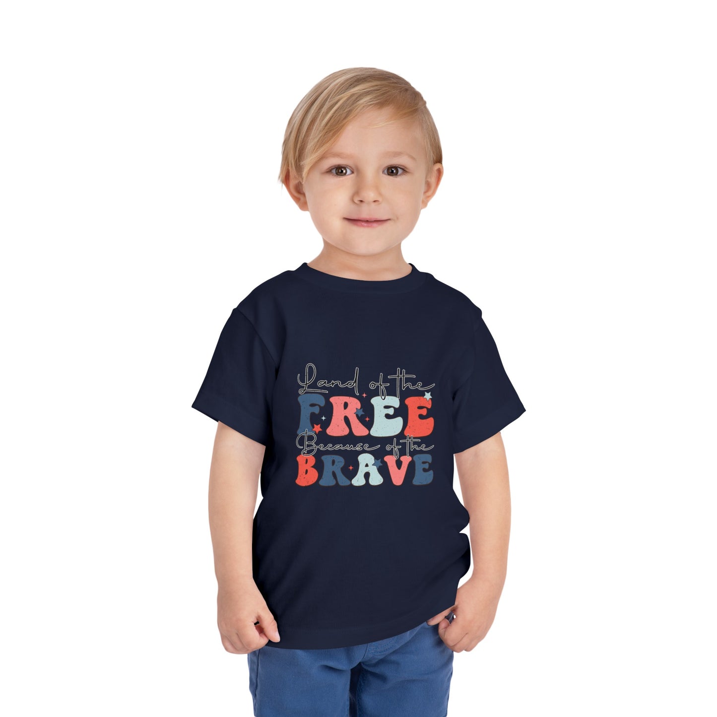 Land of the Free 4th of July Toddler Short Sleeve Tee