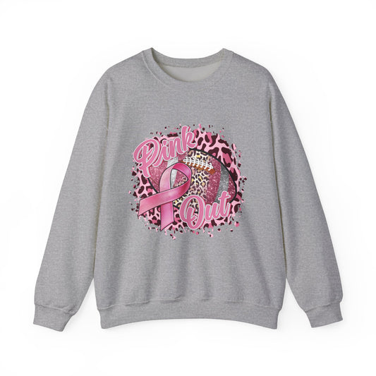 Football Pink Out Breast Cancer Awareness Women's Unisex Crewneck Sweatshirt