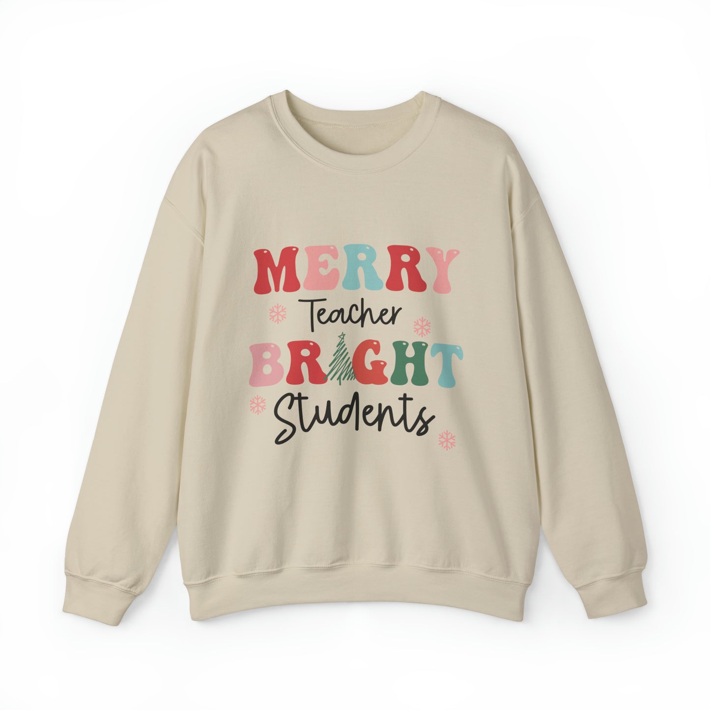 Merry Teacher Bright Students Women's Christmas Sweatshirt