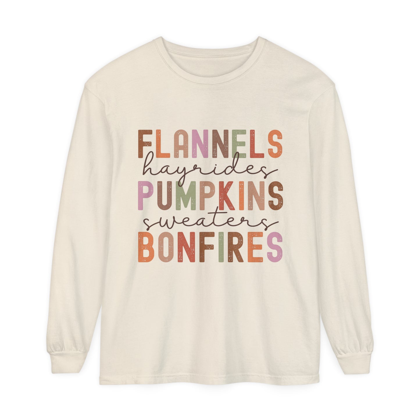 Flannels & Pumpkins Loose Long Sleeve T-Shirt